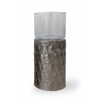 Portacandela in alluminio Flasche Texture