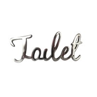 Targa "Toilet" in alluminio lucido