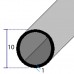 Profili tondi estrusi in alluminio anodizzato mm. 10x1