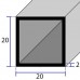 Profili quadrati estrusi in alluminio anodizzato mm. 20x2