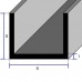 Profili a U in alluminio anodizzato mm. 8x8x1